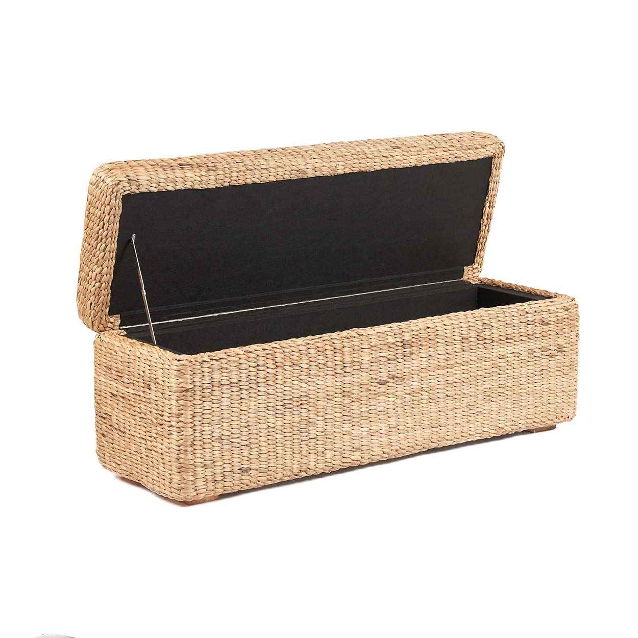 RATTAN STORAGE OTTOMAN | NATURAL