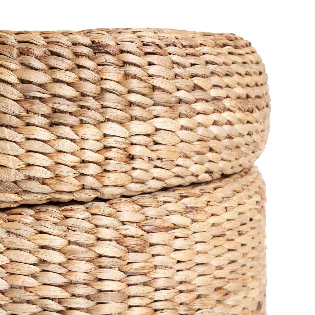 CIRCLE RATTAN STORAGE OTTOMAN | NATURAL