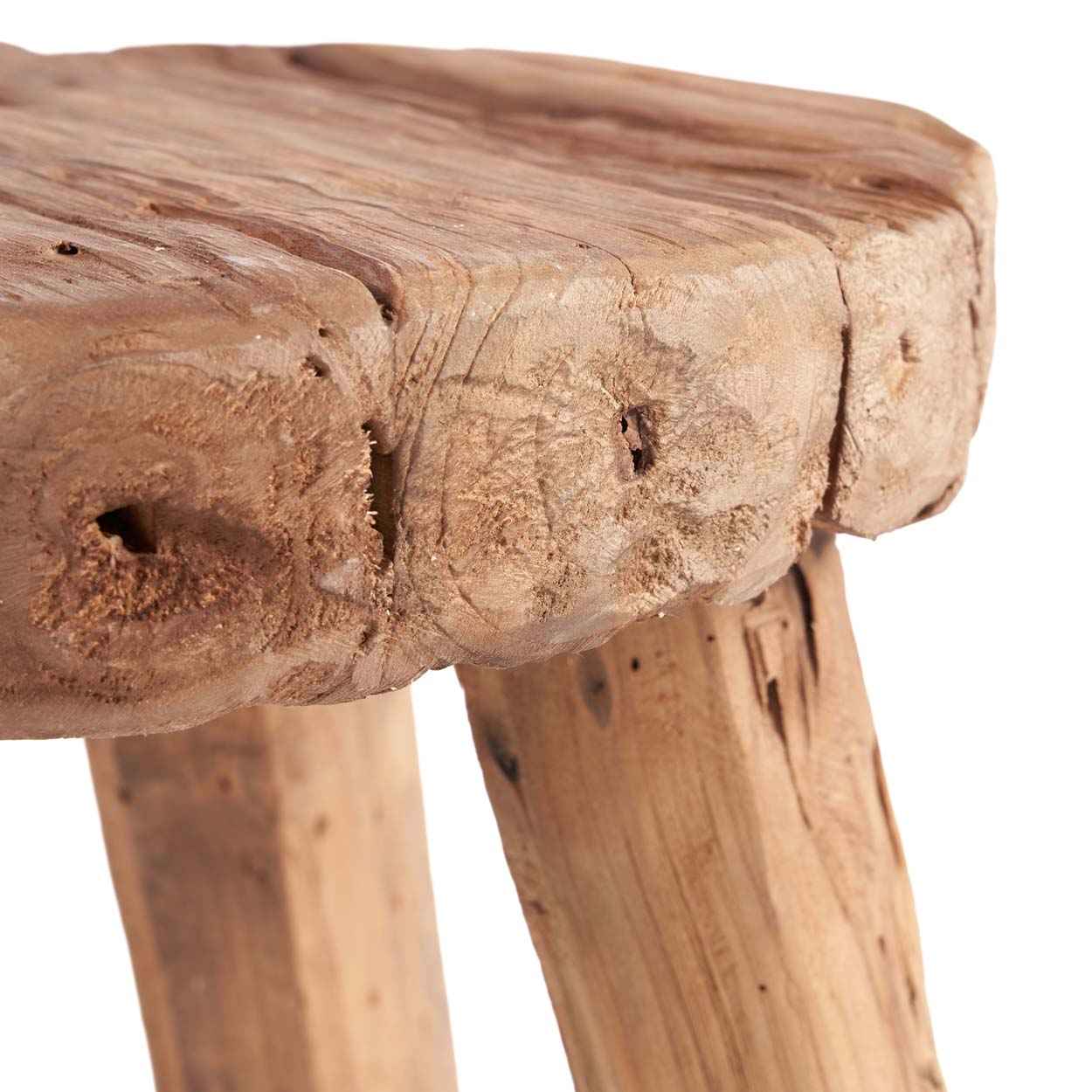 MARABUNTA RUSTIC SIDE TABLE - STOOL | RECLAIMED TEAK | IN-OUTDOORS