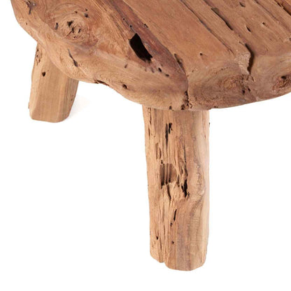 MARABUNTA RUSTIC SIDE TABLE - STOOL | RECLAIMED TEAK | IN-OUTDOORS