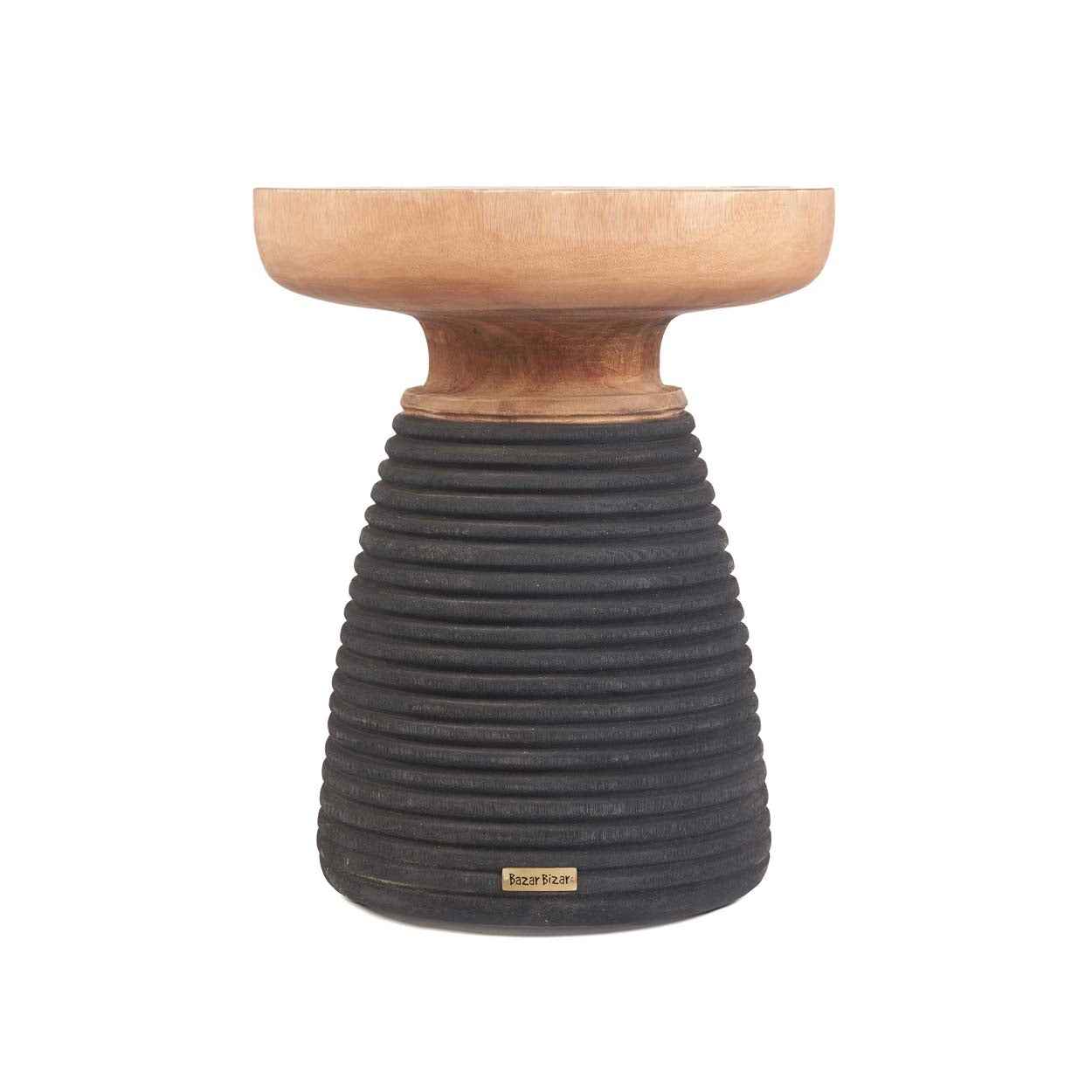 YOUANDME STOOL +SIDE TABLE | NATURAL +BLACK