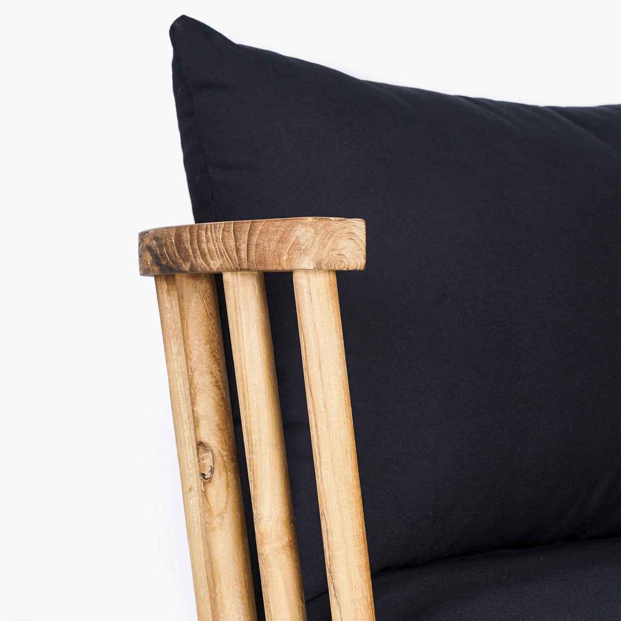 MALAWI TWO-SEATER SOFA | BLACK | RECLAIMED TEAK | IN-OUTDOORS