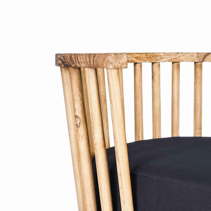 MALAWI TWO-SEATER SOFA | BLACK | RECLAIMED TEAK | IN-OUTDOORS