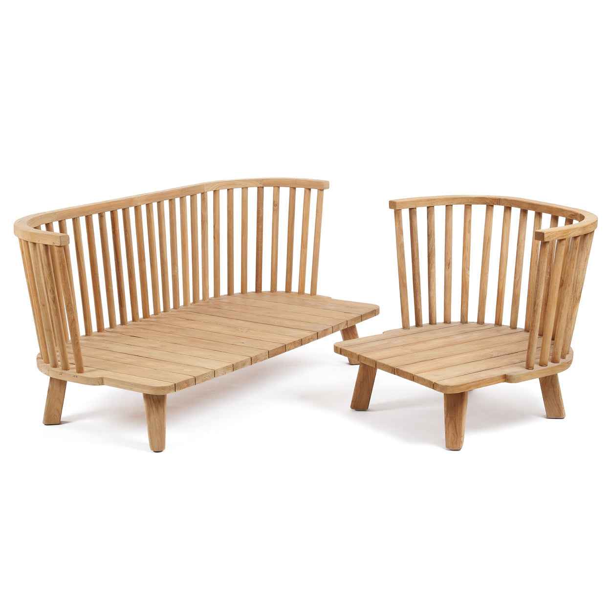 MALAWI TWO-SEATER SOFA | BEIGE | RECLAIMED TEAK | IN-OUTDOORS
