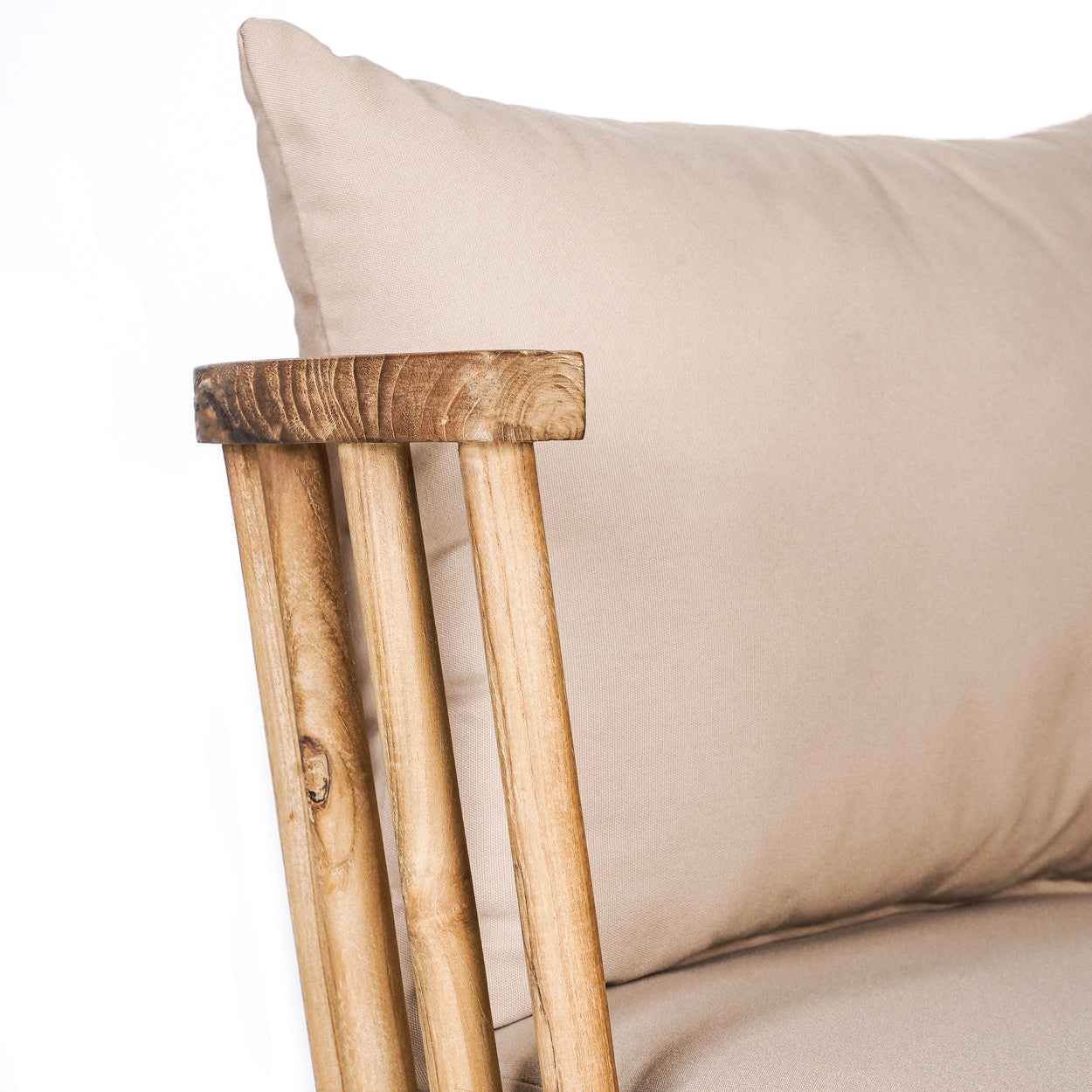 MALAWI TWO-SEATER SOFA | BEIGE | RECLAIMED TEAK | IN-OUTDOORS