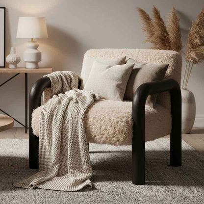 JOHNSON FAUX SHEARLING ARM CHAIR