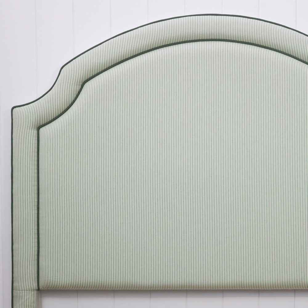 Jacquie Bedhead Sage Stripe With Green Piping