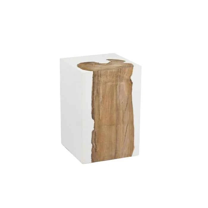 KENDARI BLOCK SIDE TABLE +STOOL | TEAK + RESIN