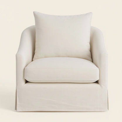 LARA PERFORMANCE LINEN SLIPCOVER SWIVEL CHAIR