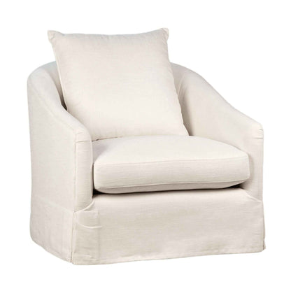 LARA PERFORMANCE LINEN SLIPCOVER SWIVEL CHAIR