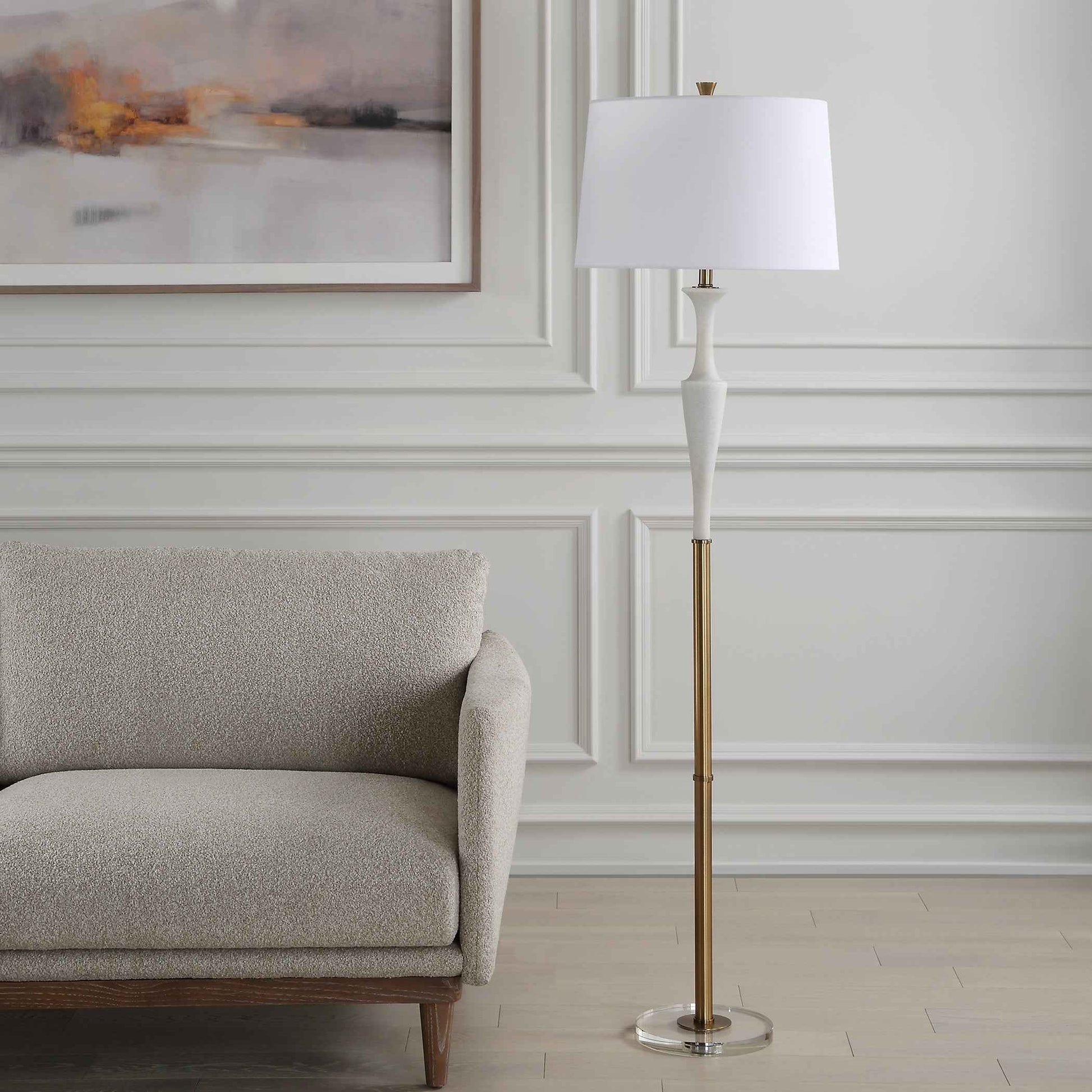 COLETTE WHITE STONE FLOOR LAMP