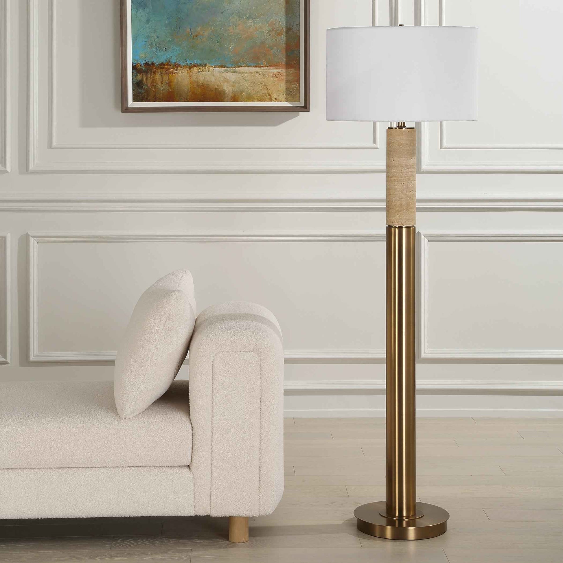 KNOX TRAVERTINE FLOOR LAMP