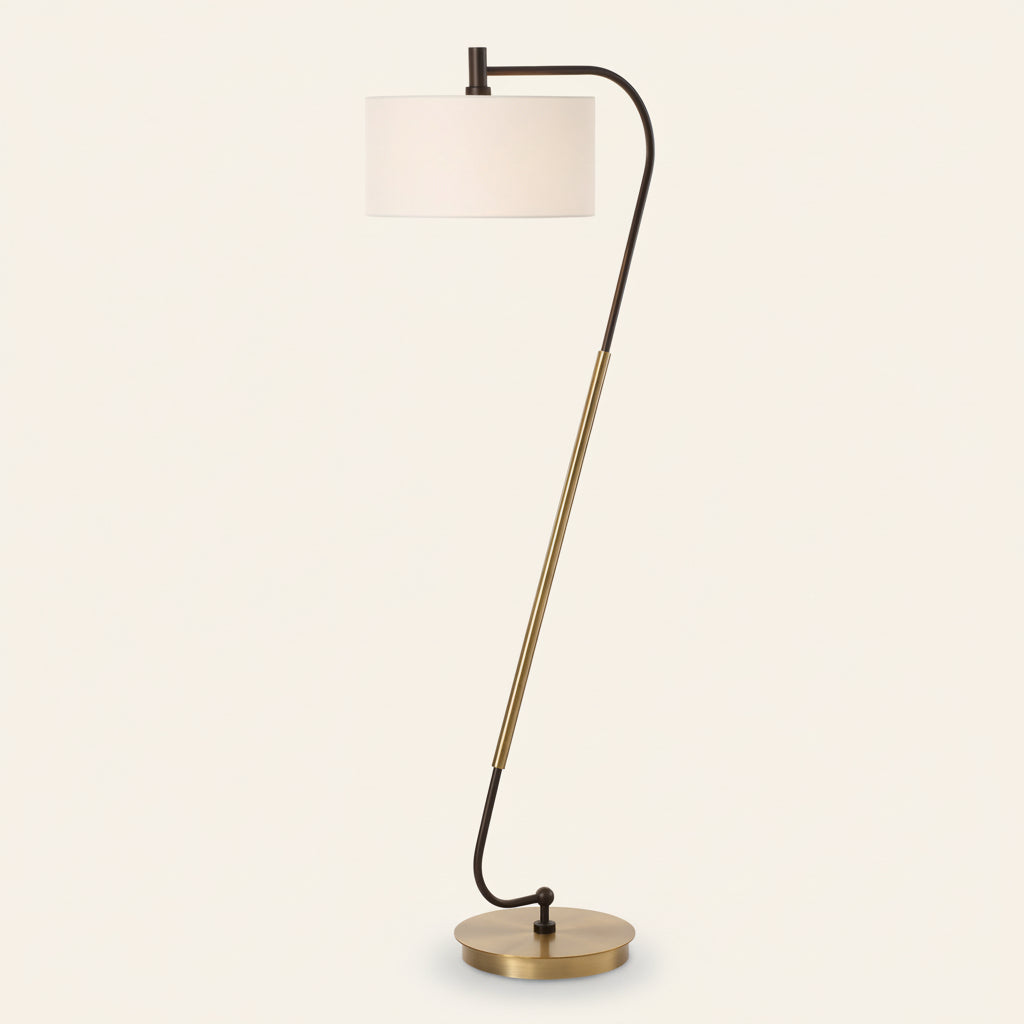 IRWIN CURVED BRASS FLOOR LAMP
