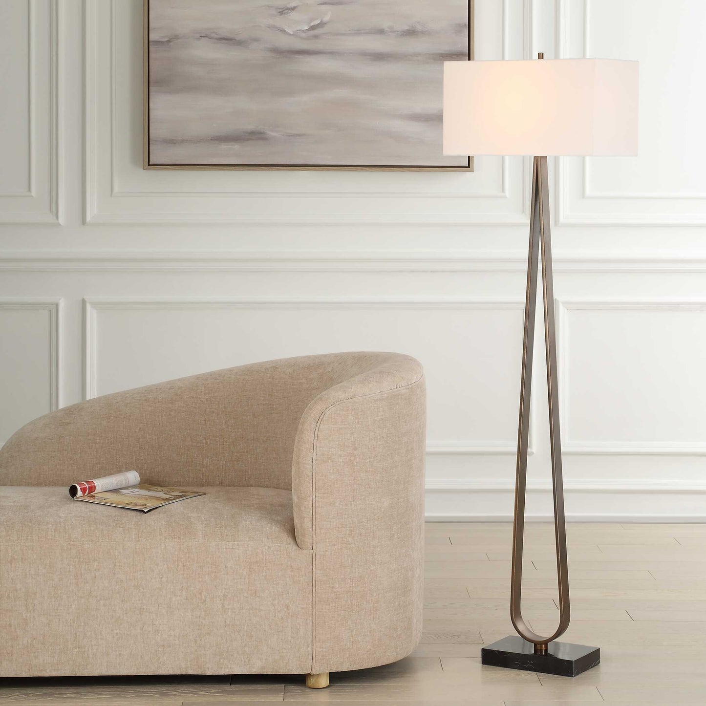 GALLOWAY MINIMALIST BRONZE FLOOR LAMP