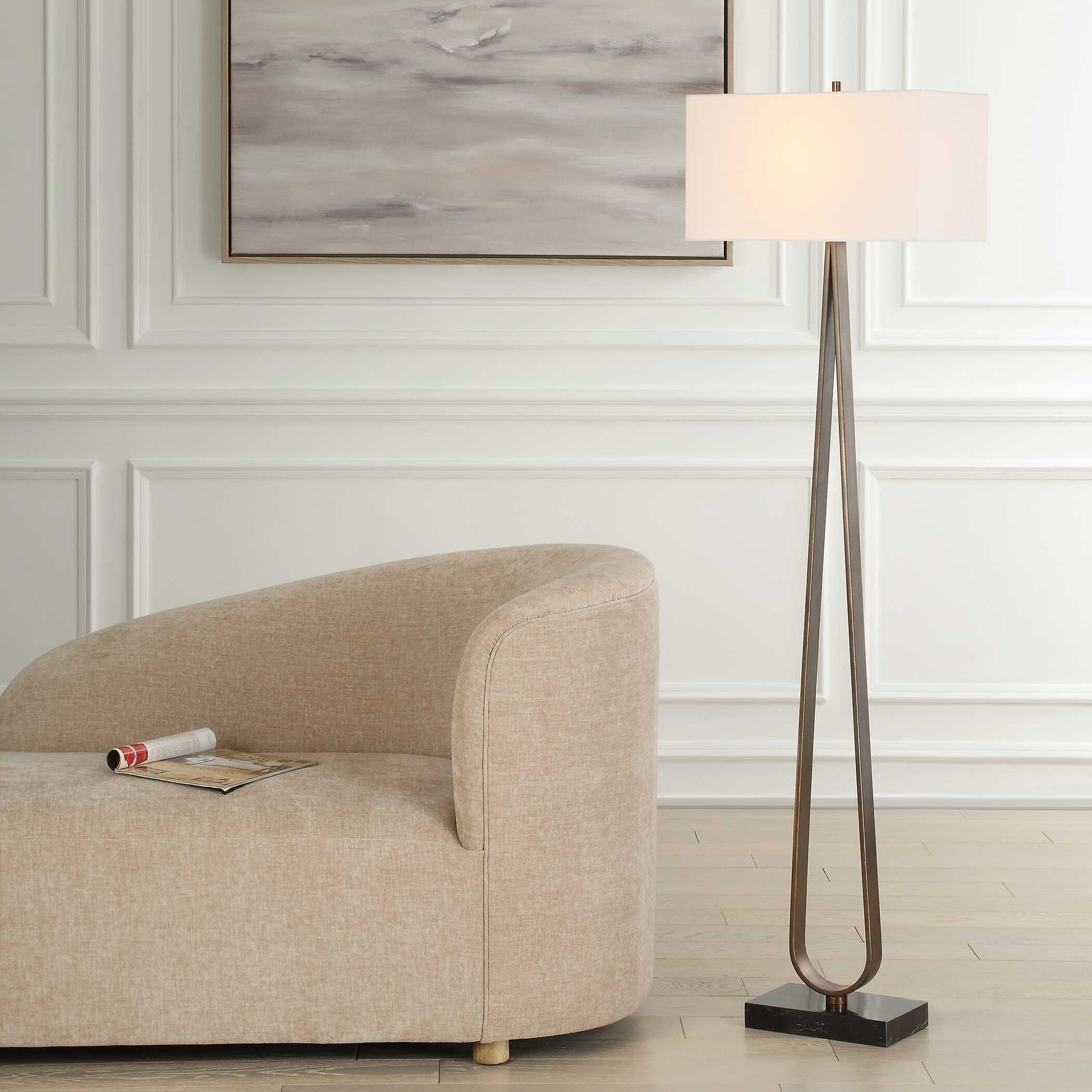 GALLOWAY MINIMALIST BRONZE FLOOR LAMP