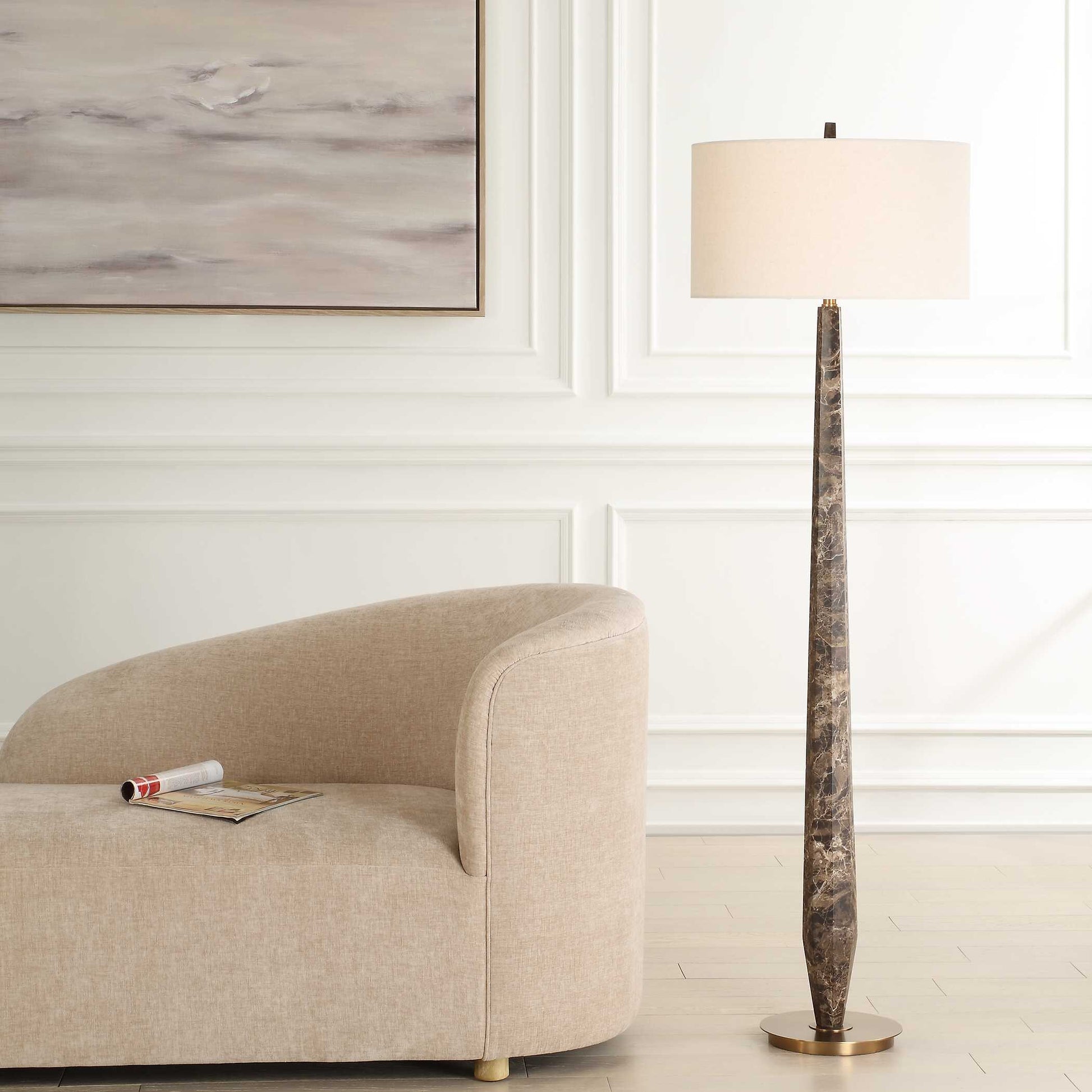 TYREE BROWN MARBLE FLOOR LAMP