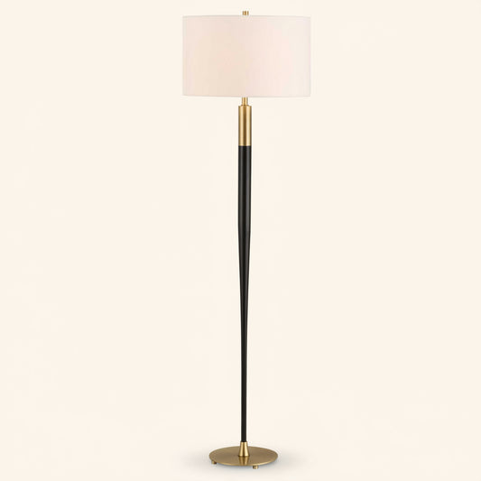 STOWE SATIN BLACK FLOOR LAMP