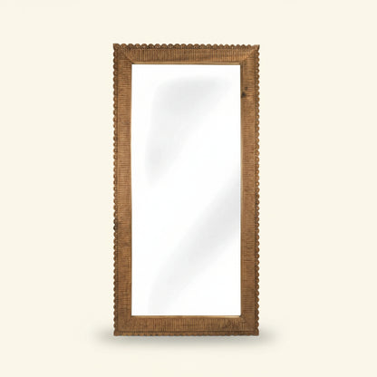 Kadek Carved Teak Floor Mirror