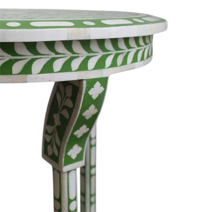 Bright Green Bone Inlay Side Table