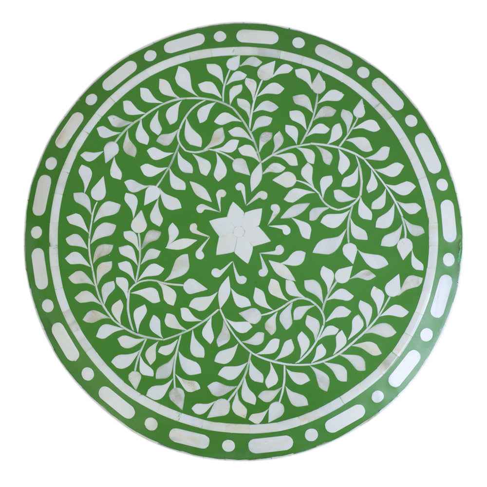 Bright Green Bone Inlay Side Table