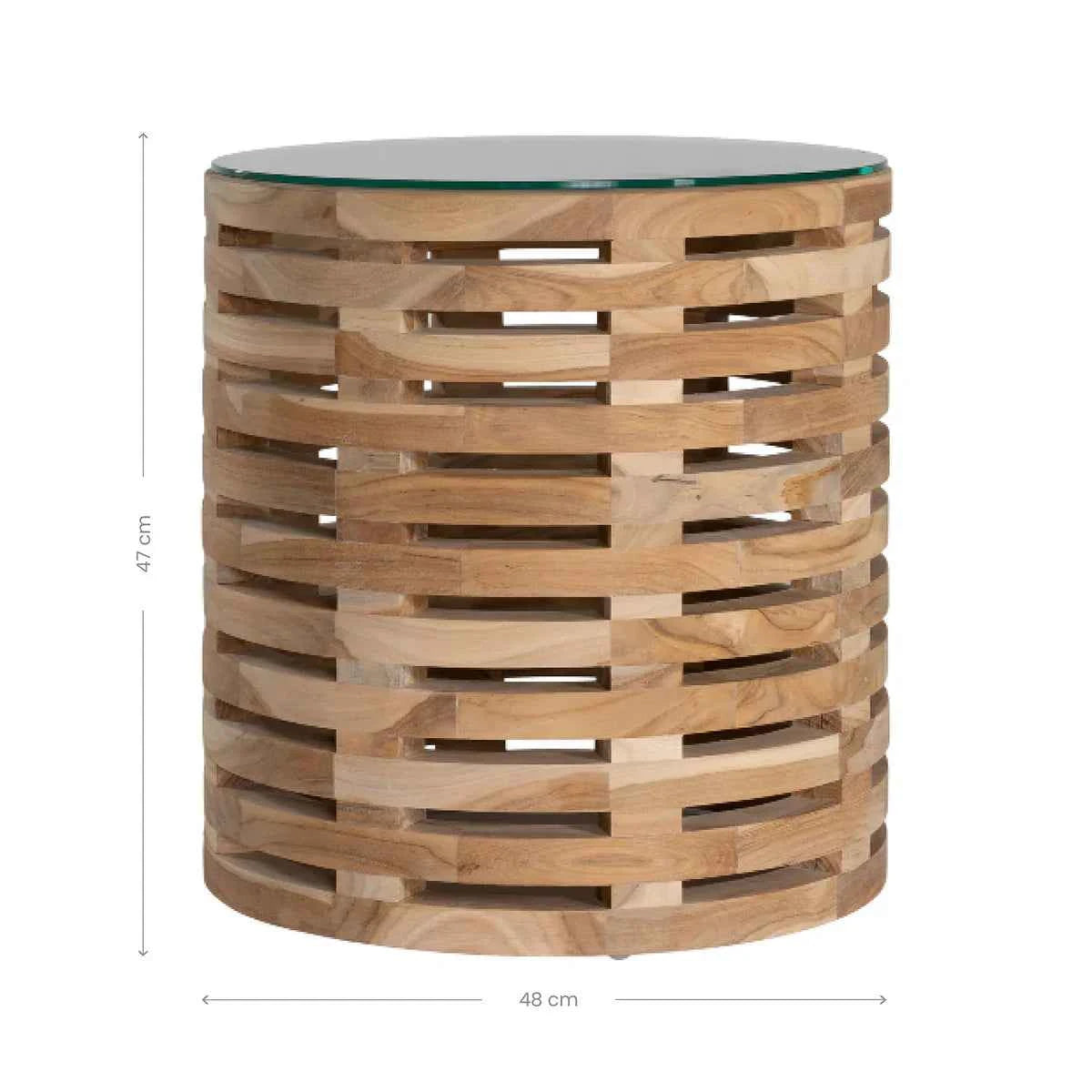 LIMANA SIDE TABLE | GLASS TOP | IN-OUTDOORS