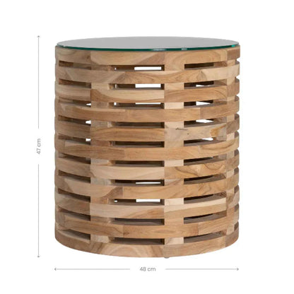 LIMANA SIDE TABLE | GLASS TOP | IN-OUTDOORS