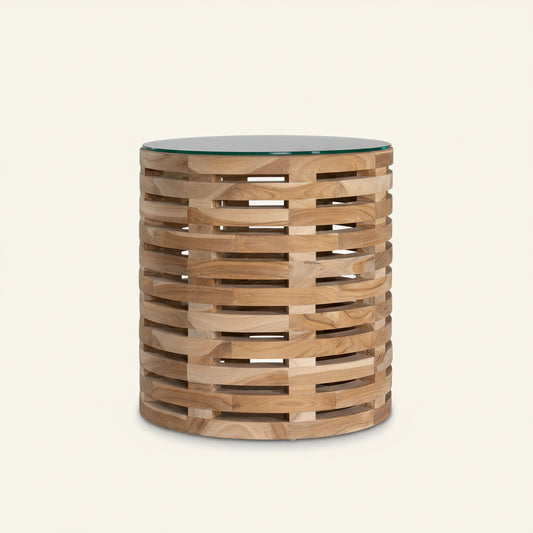 LIMANA SIDE TABLE | GLASS TOP | IN-OUTDOORS