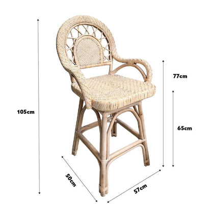 Lola Light Rattan Swivel Bar Stool