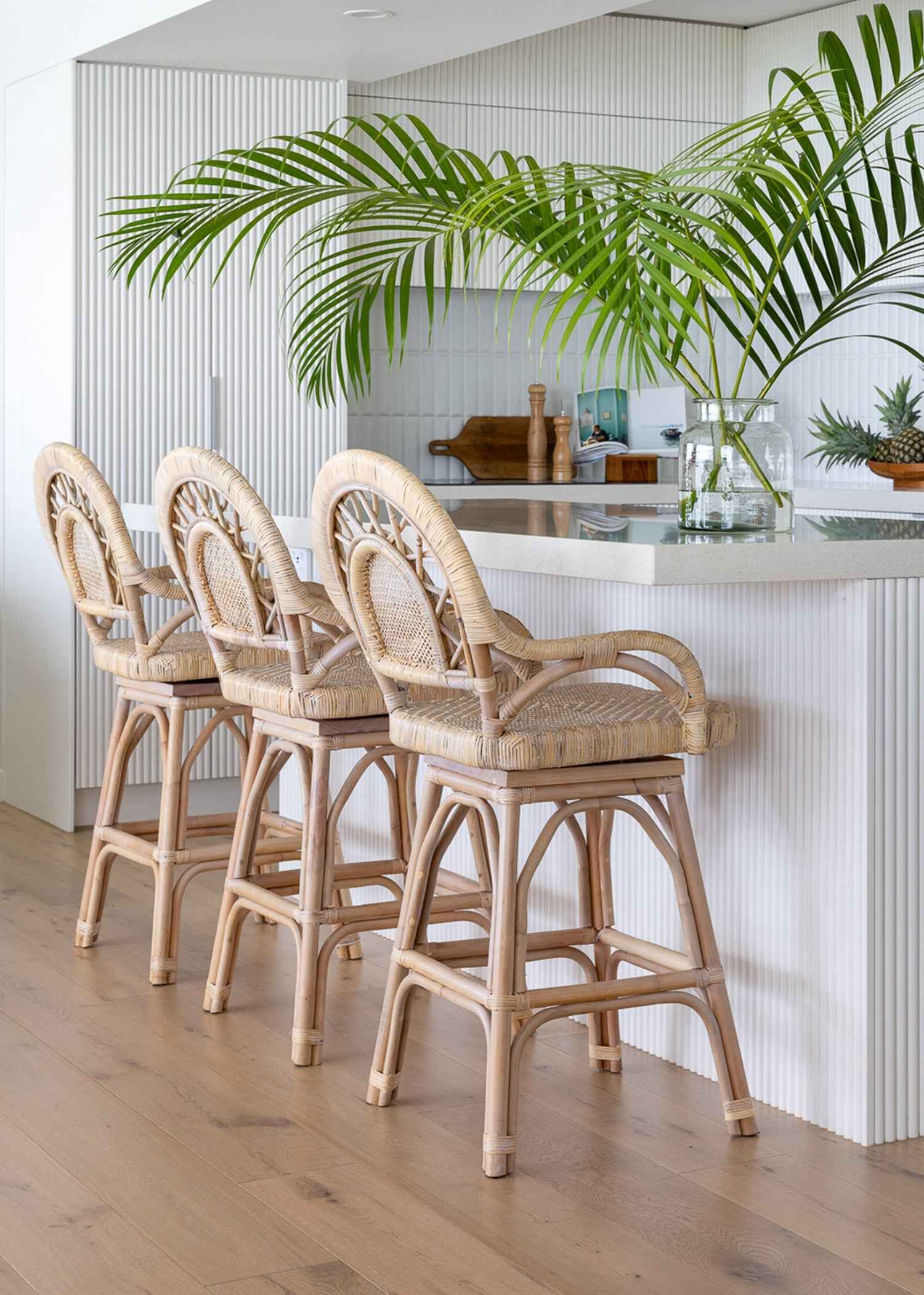 Lola Light Rattan Swivel Bar Stool