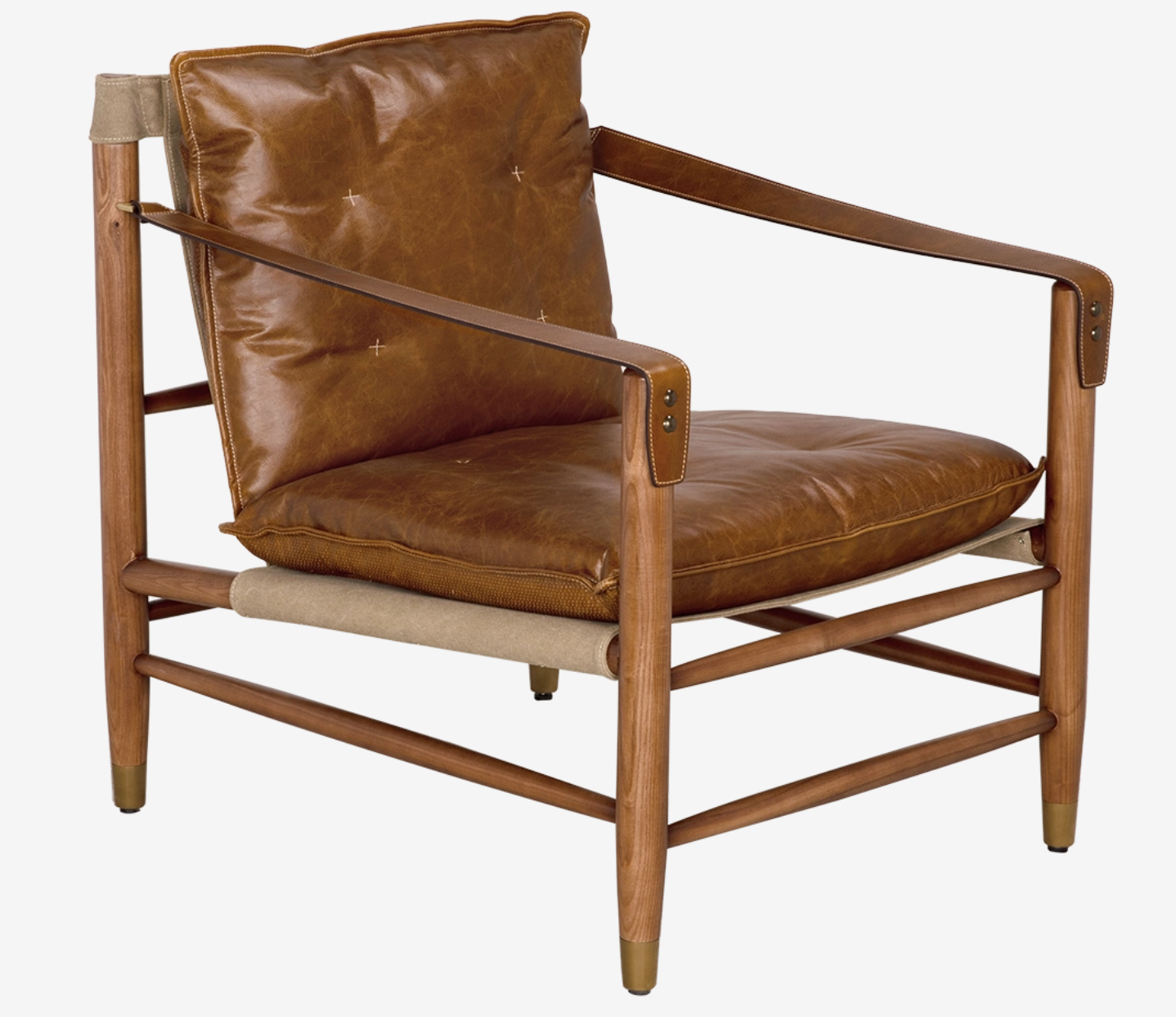 Luther Chair, Cuba Brown Leather w Canvas