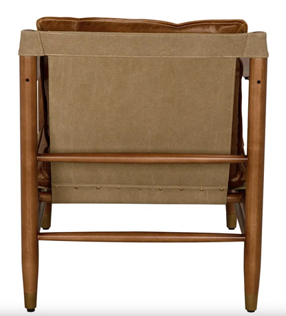 Luther Chair, Cuba Brown Leather w Canvas
