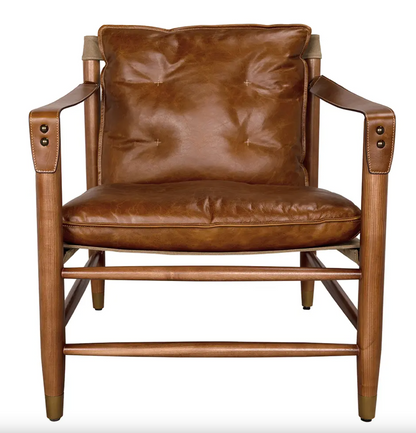 Luther Chair, Cuba Brown Leather w Canvas