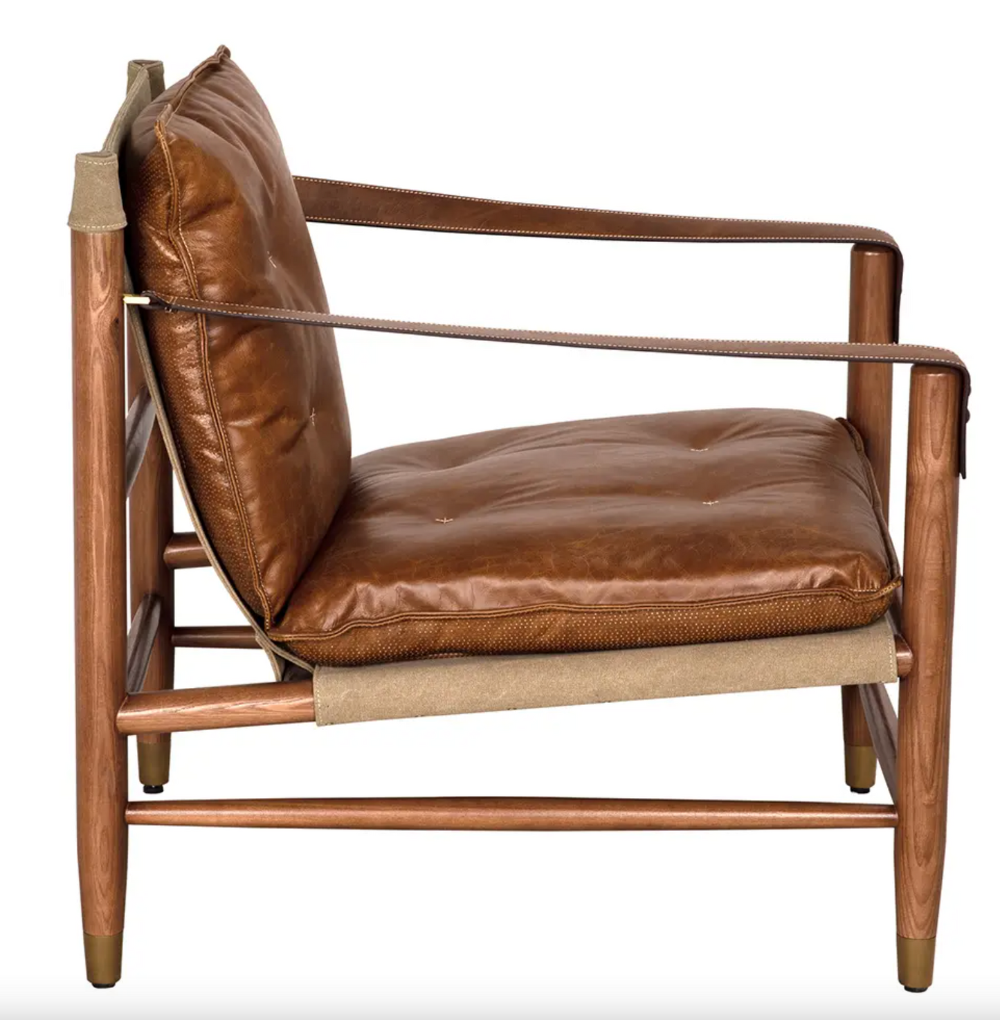 Luther Chair, Cuba Brown Leather w Canvas