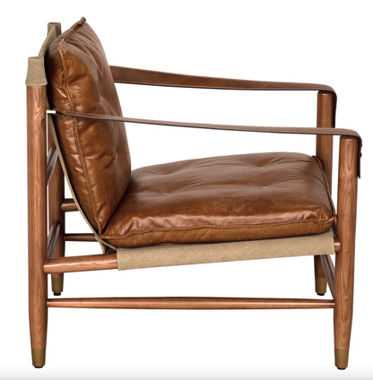 Luther Chair, Cuba Brown Leather w Canvas