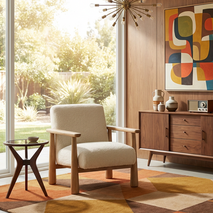 MADDY CREAM BOUCLE ARM CHAIR