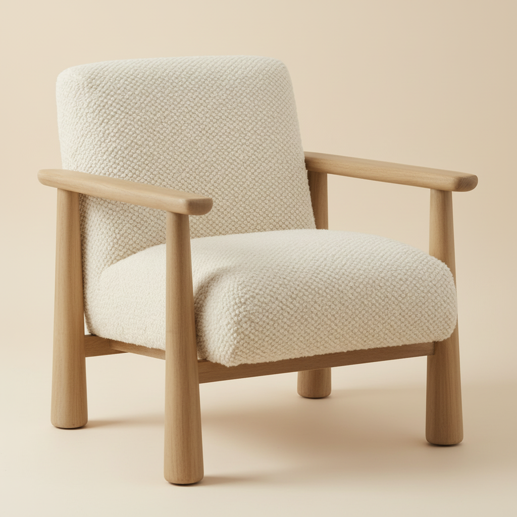 MADDY CREAM BOUCLE ARM CHAIR