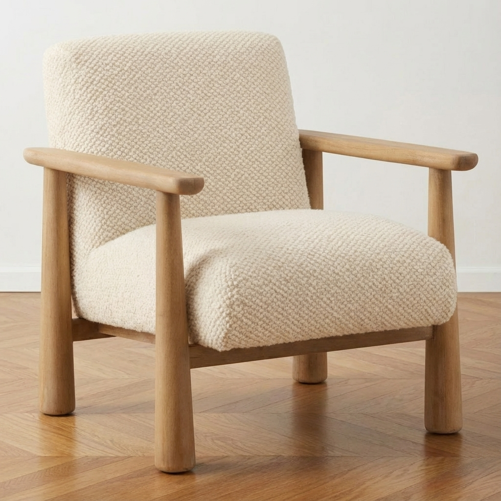 MADDY CREAM BOUCLE ARM CHAIR
