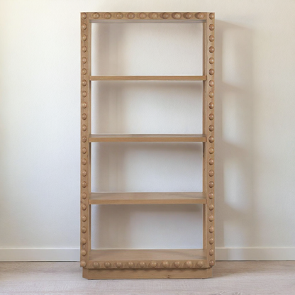 MARGO BEADED OAK ETAGERE