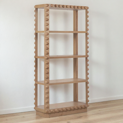 MARGO BEADED OAK ETAGERE