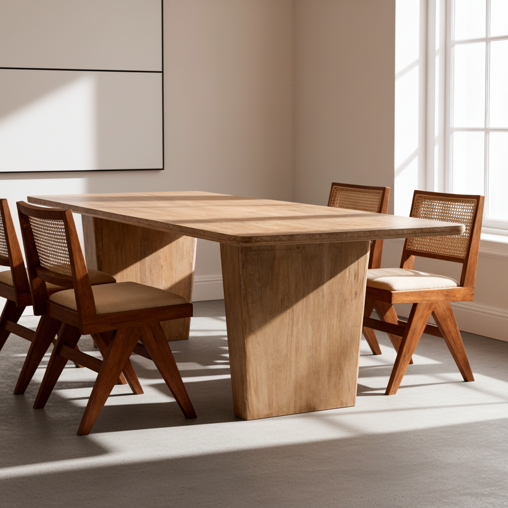 MARI LIGHT MANGO WOOD DINING TABLE