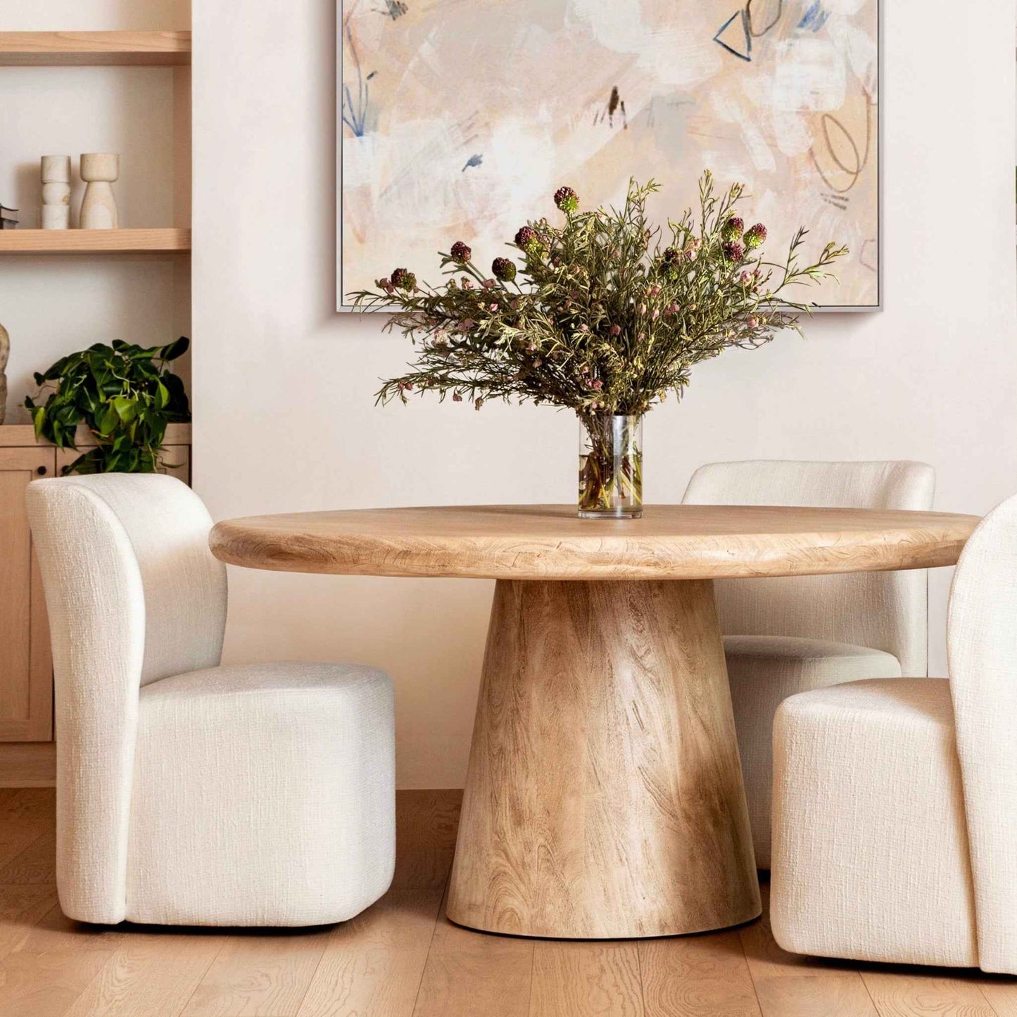 MARLEY 60"RD SANBLASTED NATURAL DINING TABLE