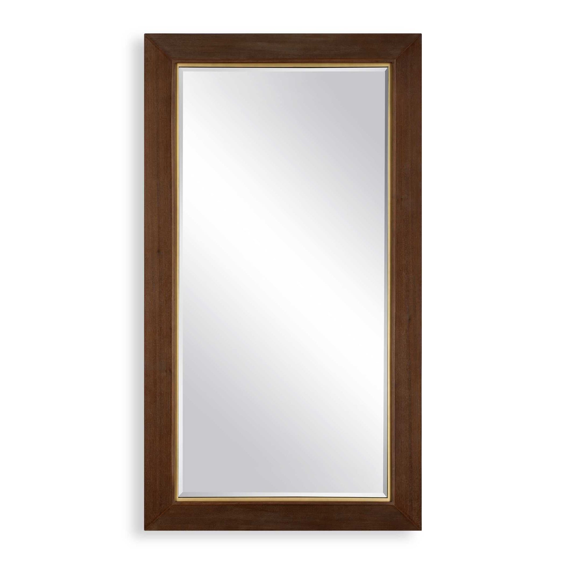 MATHESON GOLD TRIMMED WALNUT MIRROR