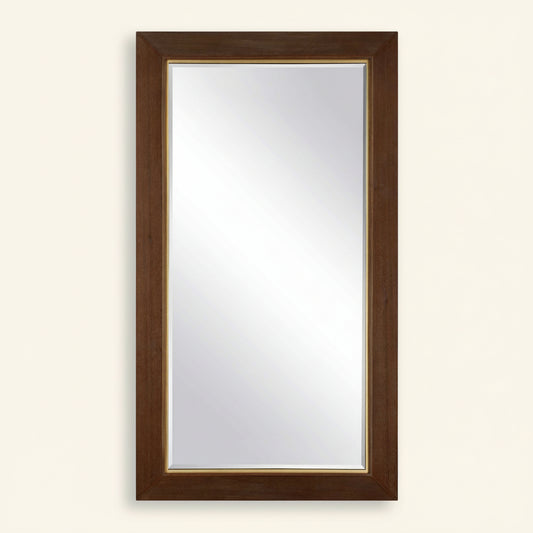 MATHESON GOLD TRIMMED WALNUT MIRROR