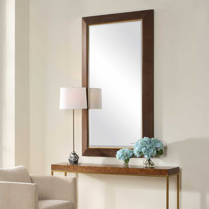 MATHESON GOLD TRIMMED WALNUT MIRROR