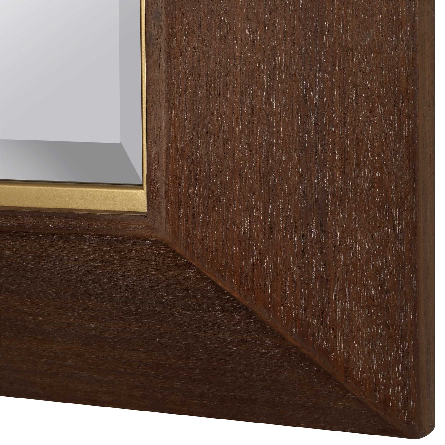 MATHESON GOLD TRIMMED WALNUT MIRROR