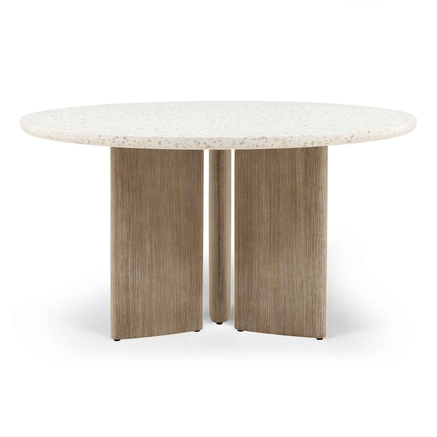 MEKA ROUND INDOOR-OUTDOOR TERRAZZO TOP DINING TABLE