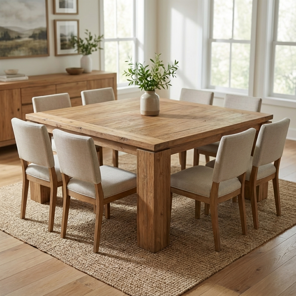 MICAH 63"SQ RECLAIMED TEAK DINING TABLE