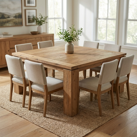 MICAH 63"SQ RECLAIMED TEAK DINING TABLE