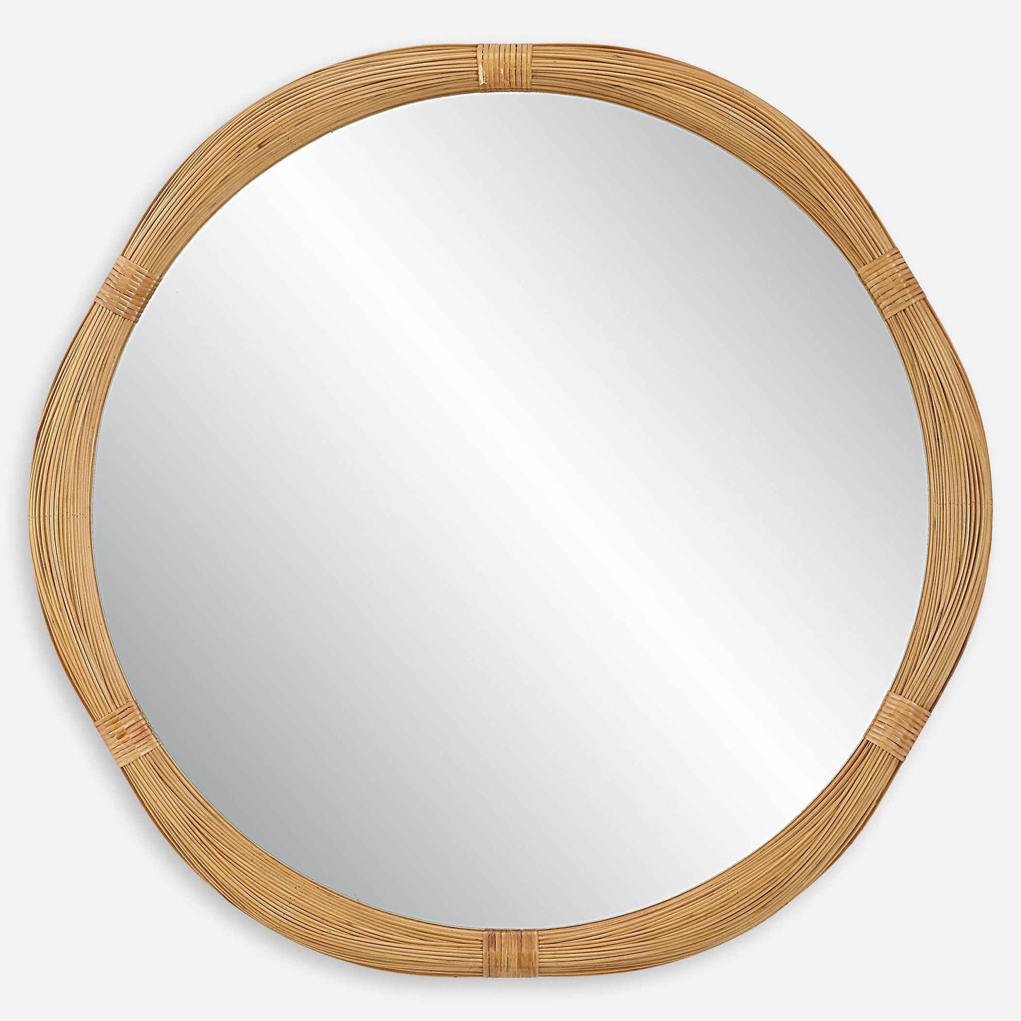 SALINA ROUND NATURAL BAMBOO MIRROR