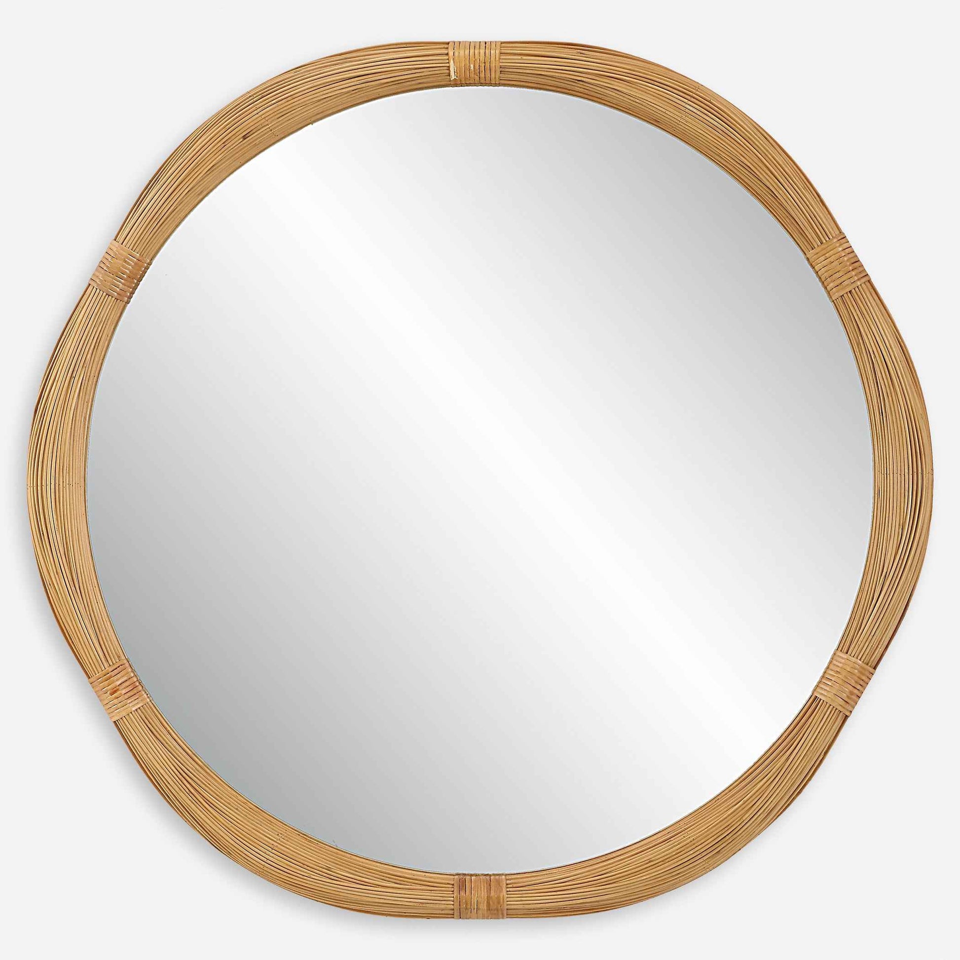 SALINA ROUND NATURAL BAMBOO MIRROR